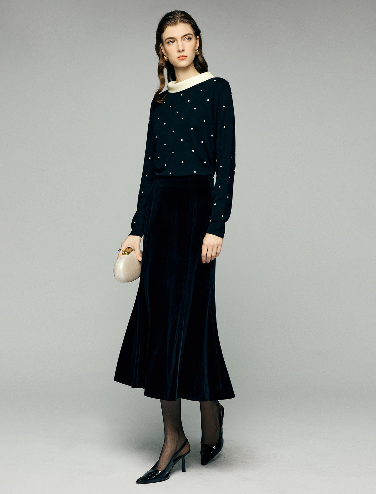 High-Waist Fluid Mermaid Midi Skirt