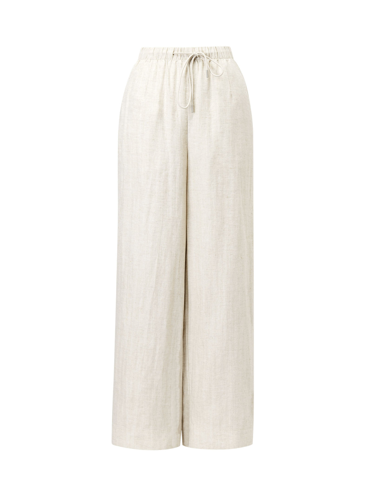 Linen Wide-Leg Drawstring Pants