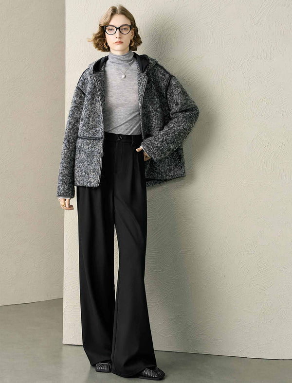 Hooded Tweed Wool-Blend Jacket