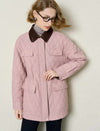Blush Quilted Contrast Collar Padded Jacket