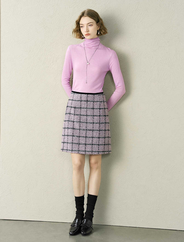 Tweed Plaid Mini Skirt