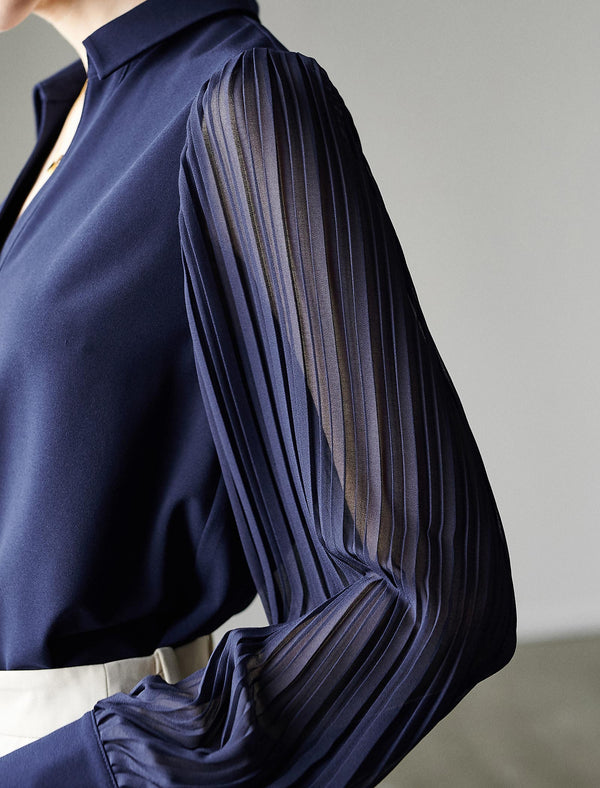 Lantern Sleeve Casual European Long-Sleeve Blouse