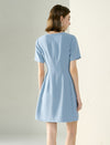 Light Blue Sheath Above Knee Dress