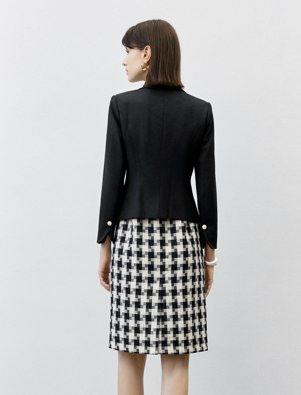 Pearl Button Slim Fit Lapel Blazer