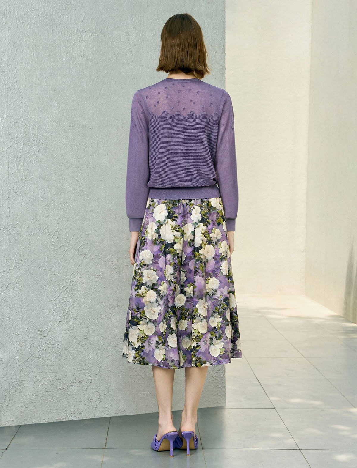 Pointelle Knit Button-Front Cardigan