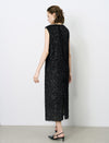 Black Sequin Sleeveless Maxi Dress