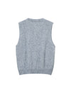 Wool and Mulberry Silk Blend Floral Applique V-Neck Button-Front Vest