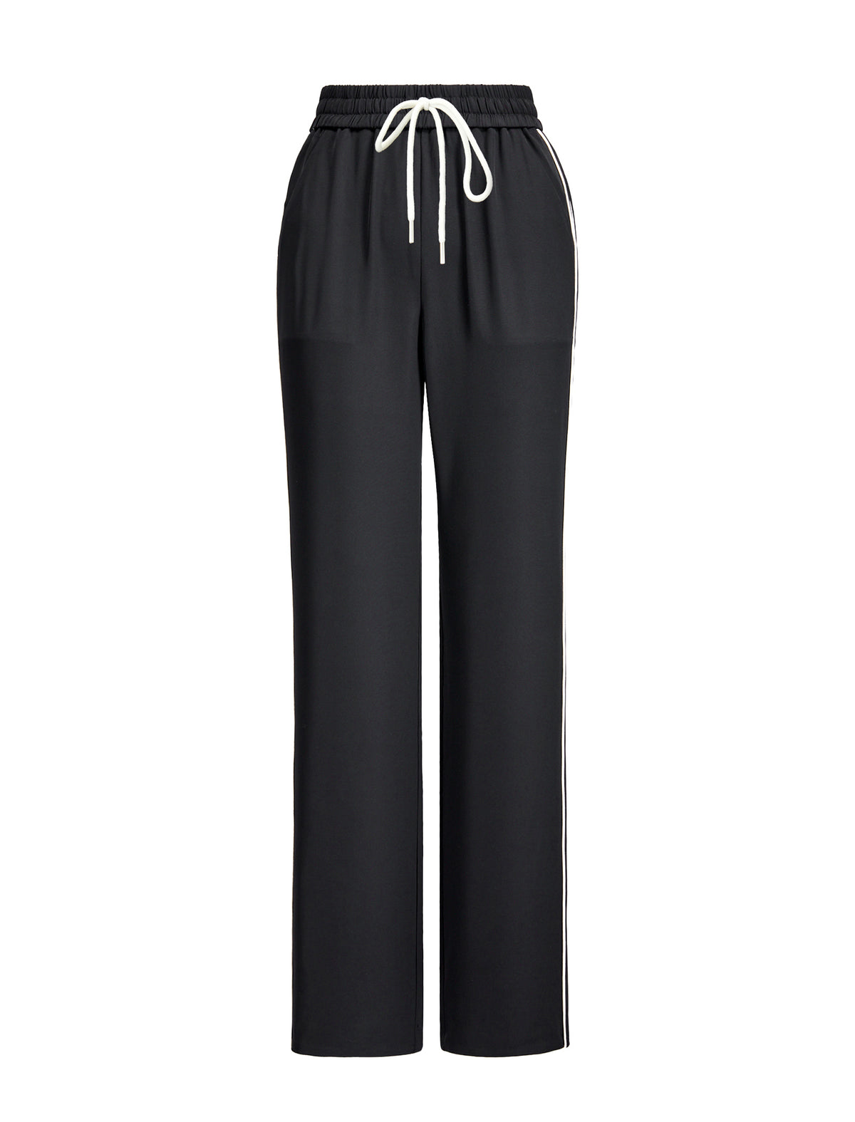 Side-Stripe Drawstring Straight Leg Pants