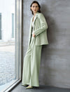 Sage Green High Waisted Wide Leg Pants