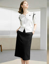 Workwear Black Slit Skirt