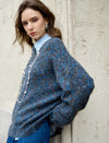 Marled Yarn Speckled Glitter 100% Wool Sweater