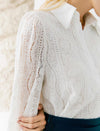 White Lace Collared Blouse