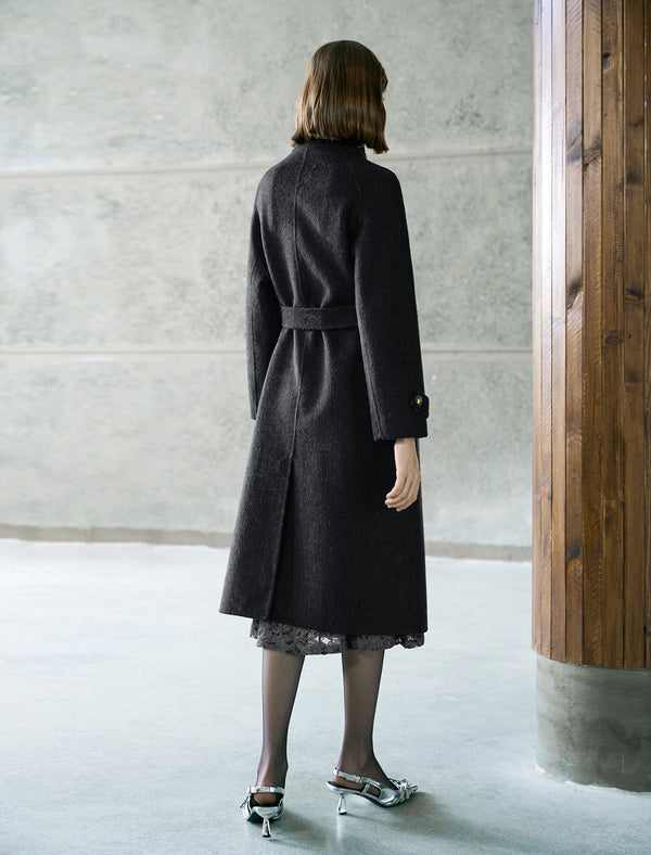 Wool-Blend Belted Coat