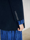 Wool Blend Single Button Lapel Coat