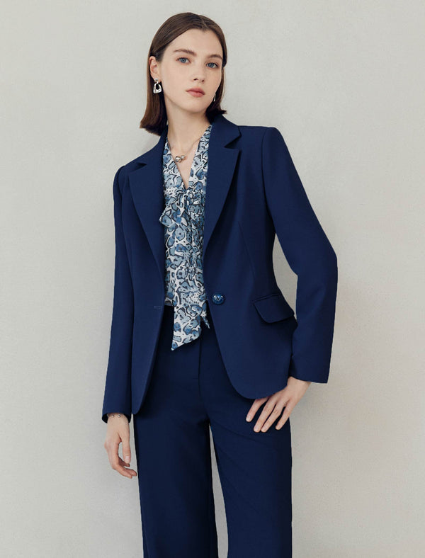 Classic Single Button Tailored Blazer