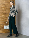 Shimmer Stripe Gold-Tone Button Knit Cardigan