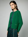 Jacquard Crewneck Sleeveless A-Line Midi Dress