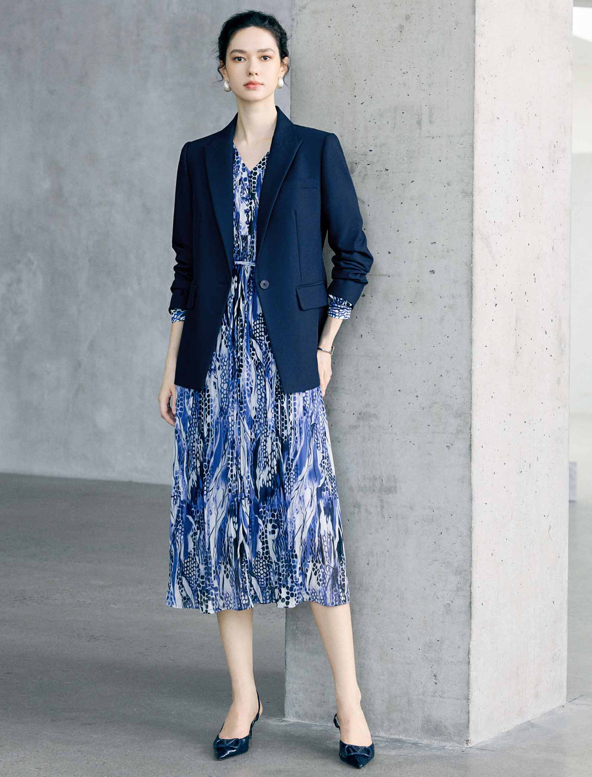 Notched Lapel Single Button Tailored Blazer