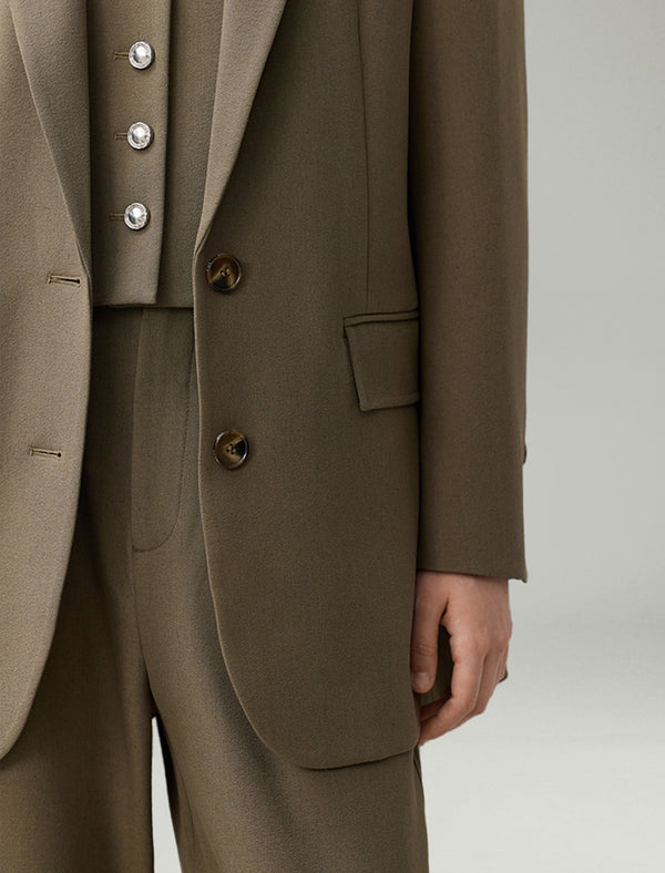 Linen Blend Relaxed Fit Tailored Blazer