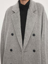 100% Alpaca Double-Breasted Wool Long Coat