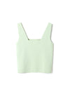 Solid Square Neck Wide Strap Knit Tank Top