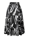 Abstract Print Midi Skirt