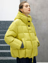 Hooded Dual-Drawstring Zip-Front Cropped Puffer Jacket
