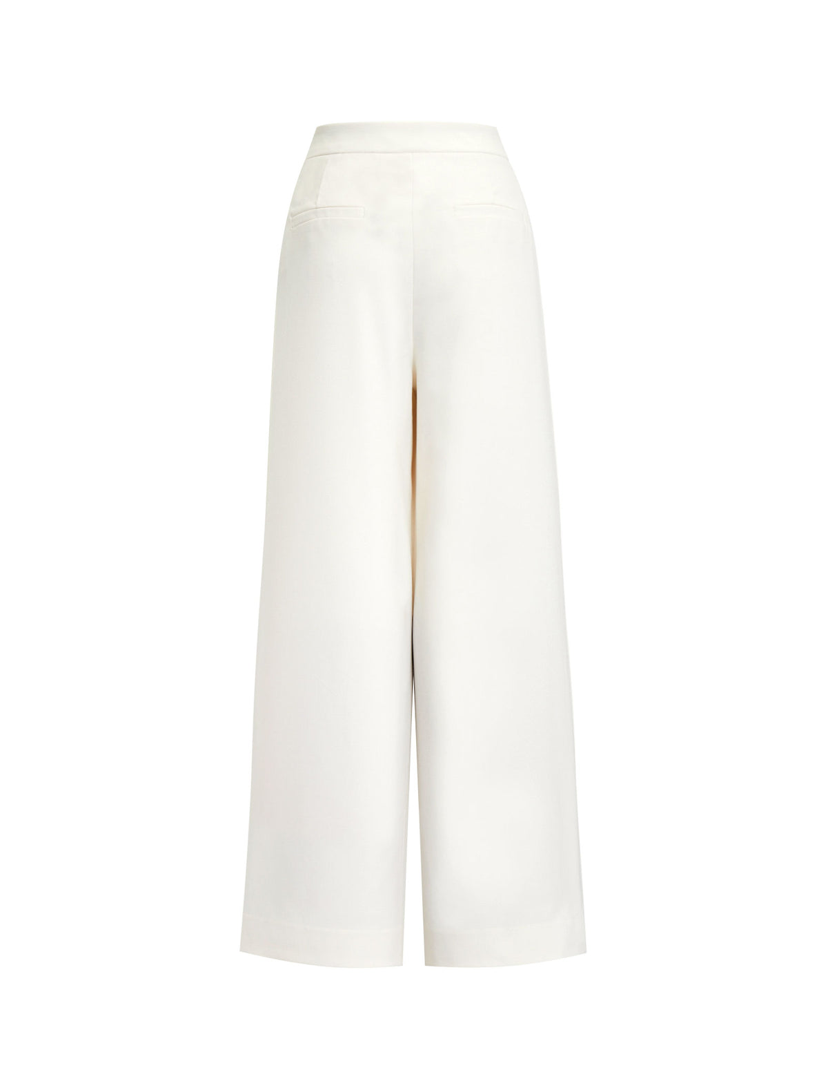 High Waist Pleated Wide Leg White Dress Pants