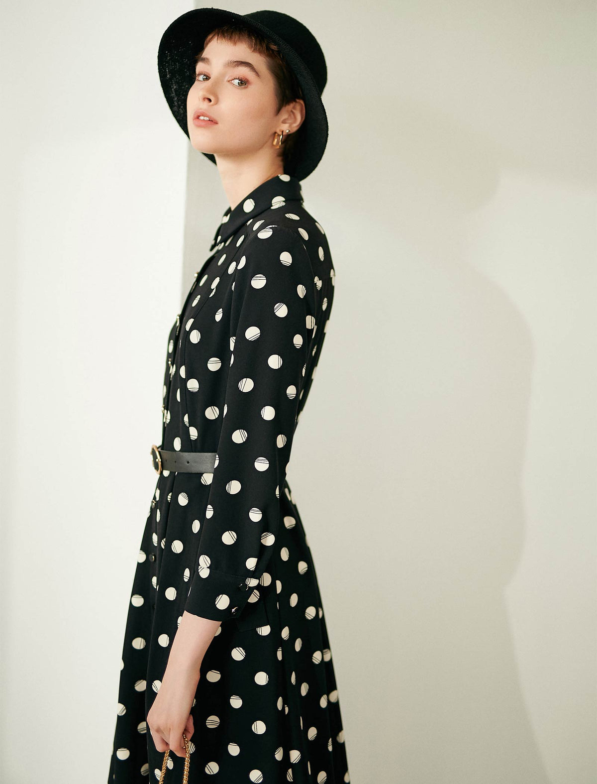 Polka-Dot Shirt Dress