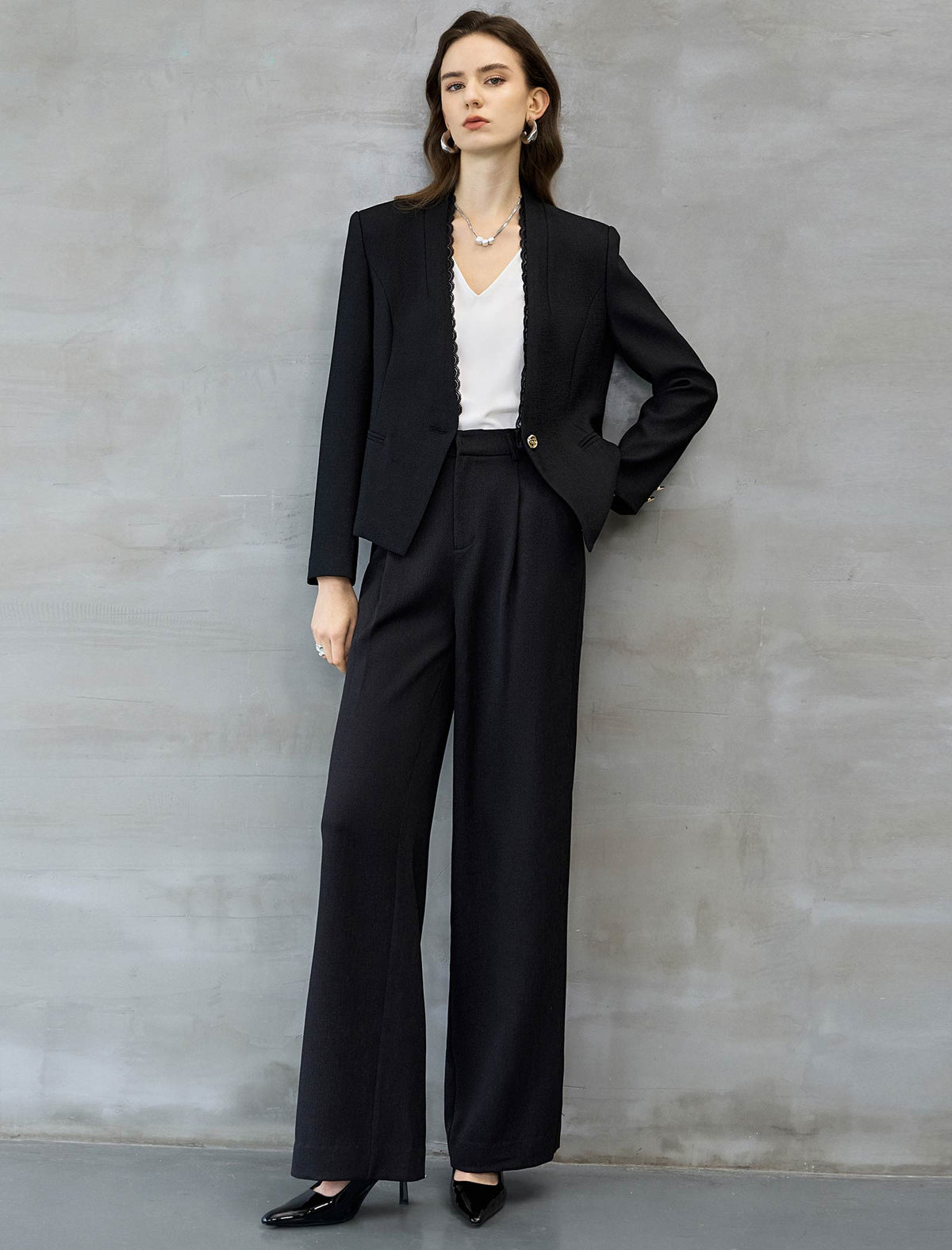 Wide-Leg Tailored Pants