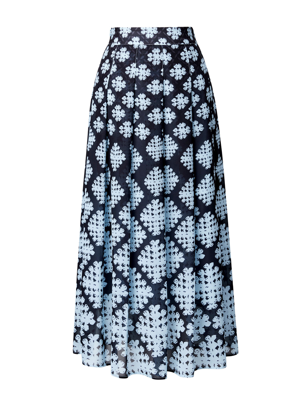 Geometric Floral Print Midi Skirt