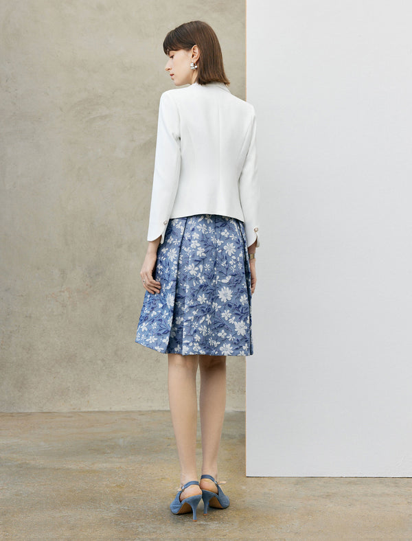 Pearl Button Slim Fit Lapel Blazer