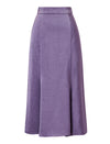 Purple Textured Satin Mermaid Midi Skirt