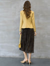 Single Button Textured Cropped Blazer