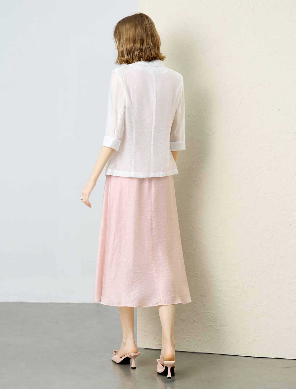 Light Tencel Three-Quarter Sleeve Blazer
