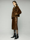 Plush Wide-Lapel Zip-Front Pocket Cropped Jacket