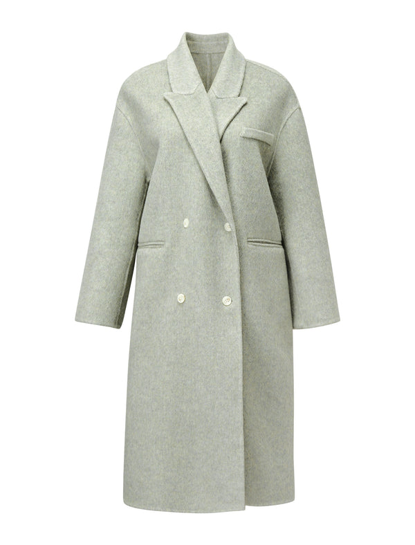 Light Green Wool Silk Blend Coat
