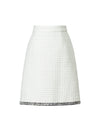 Wool Blend Braided-Trim High-Waist Straight Skirt