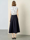 Black High-Waisted A-Line Midi Skirt