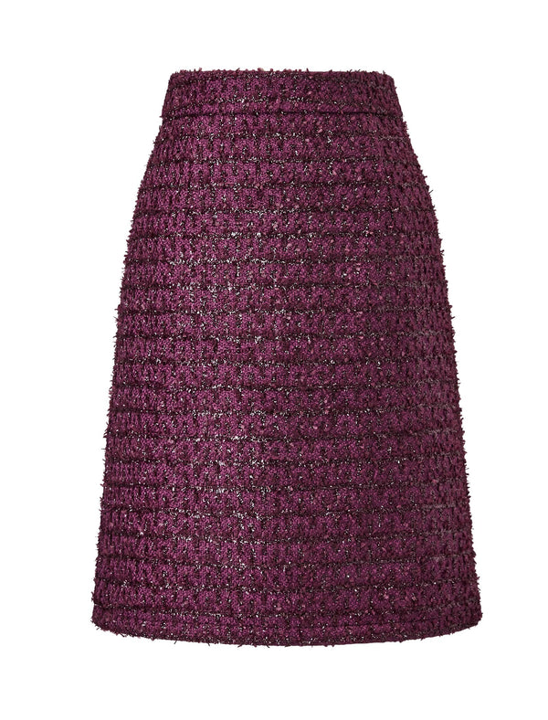 Red Elegant Straight Midi Skirt