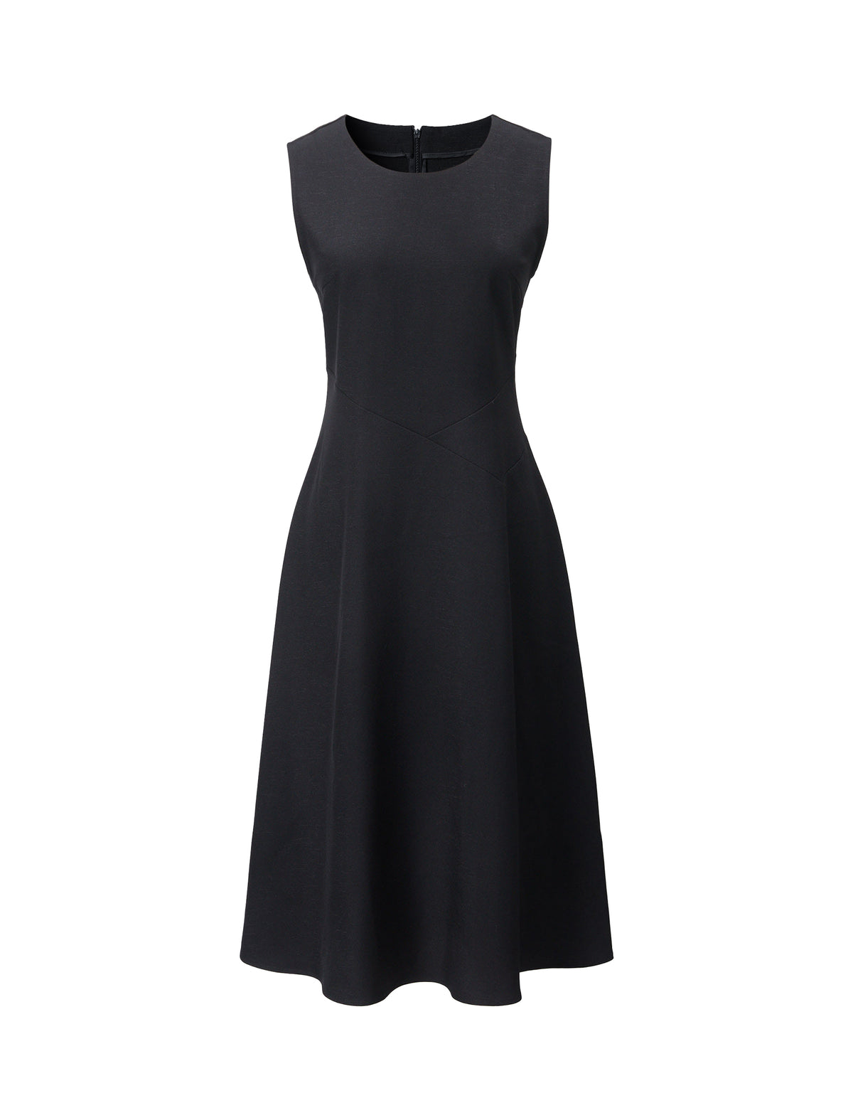 Sleeveless Shimmer Grid A-Line Midi Dress