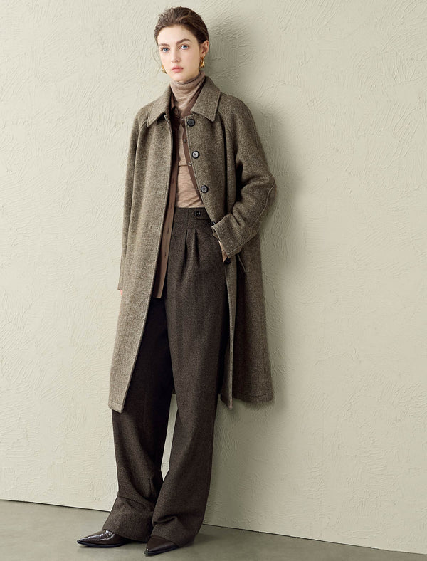 Coffee Wool-Blend Overcoat