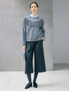 Double-Pleat Cuffed Cropped Wide-Leg Pants