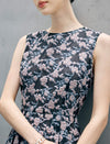 Floral Embroidered Lace Sleeveless Midi Dress