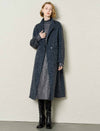 Textured Wool-Alpaca Blend Stand Collar Long Coat