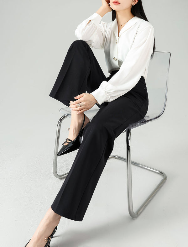 Classic Black Wide-Leg Pants