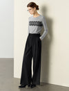Lace Patchwork Long Sleeve Crew Neck Top
