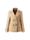 Wool Blend Plaid Notched-Lapel Double-Breasted Blazer