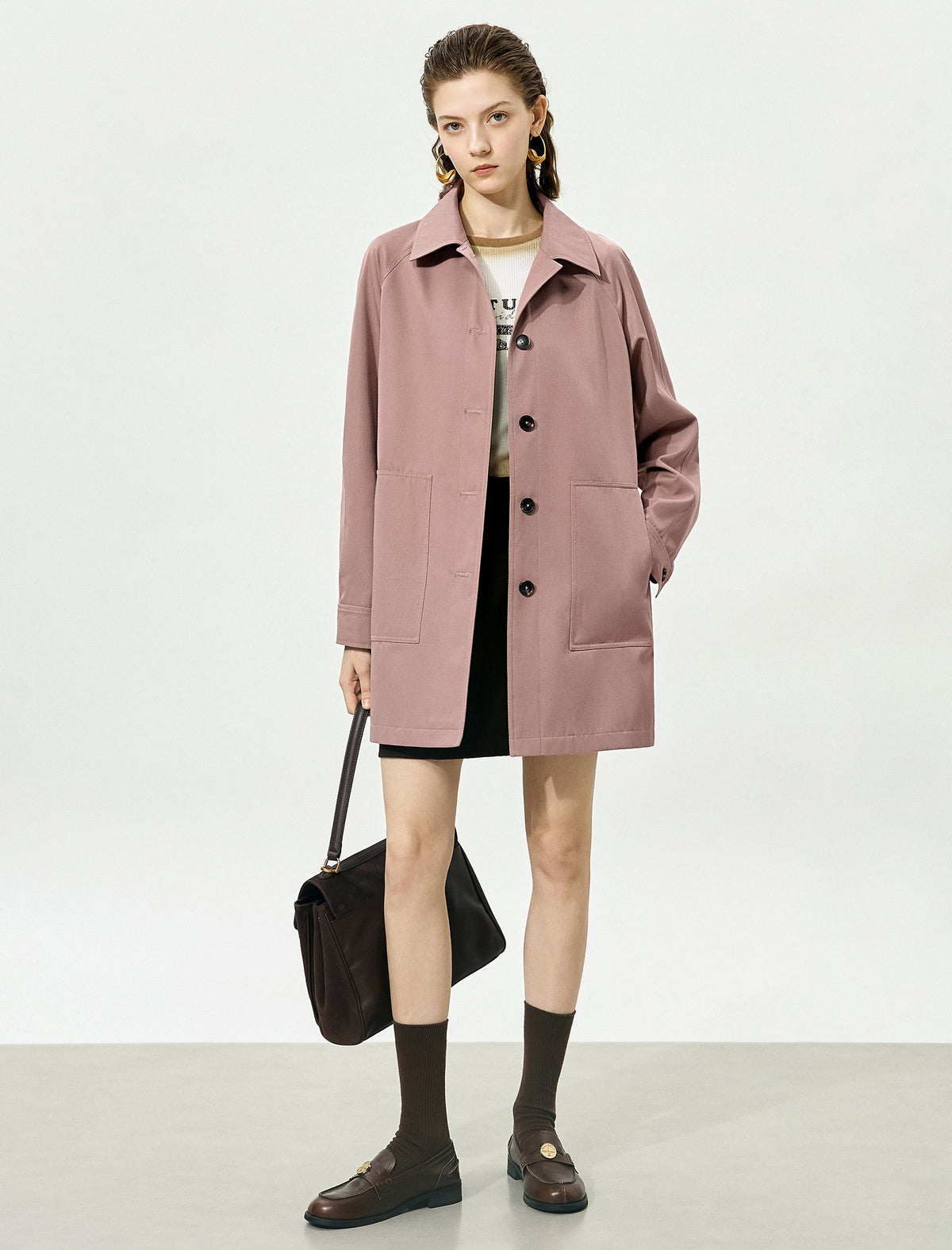 Vintage Loose Mid-Length Trench Coat