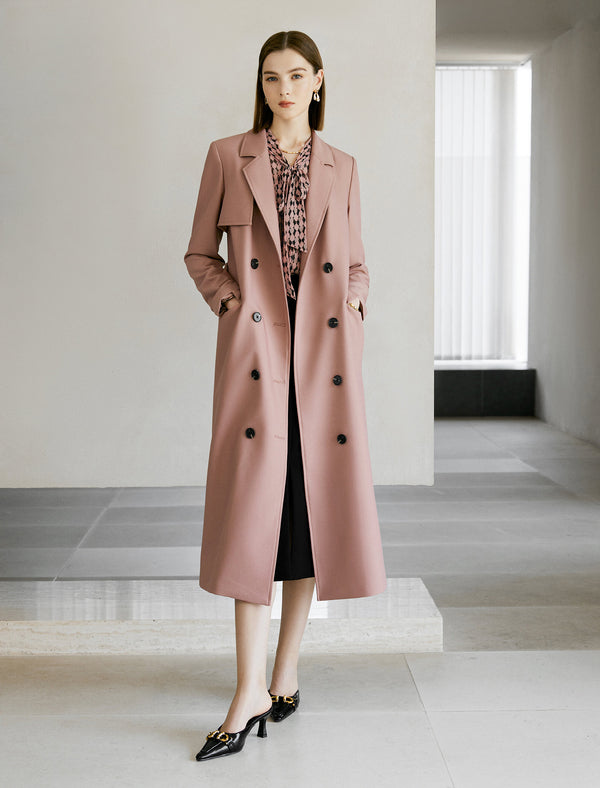 Black Front Slit Tailored Midi Pencil Skirt